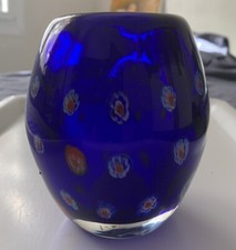 Vase Bleu Millefiori Murano
