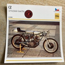 CZ 125 bicylindre GP 1964 carte moto collection Atlas Tchécoslovaquie