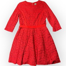 Taylor Red Lace 3/4 Sleeve Tea