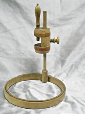 ANCIEN TAMBOUR METIER A BRODER ETAU DE TABLE BOIS BRODERIE COUTURE MERCERIE