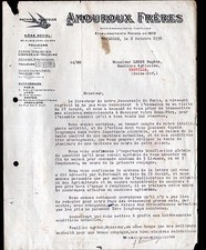 TOULOUSE (31) USINE de MACHINES AGRICOLES "AMOUROUX Freres" Lettre en 1936