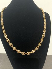 chaîne acier inoxydable plaqué or Grains de café. Longueur 60cm largeur 8mm.