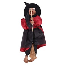 Figurine de sorcière décorative dHalloween à suspendre avec yeux lumineux et ...
