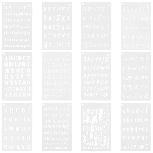 Pcs pochoirs lettres - 12, de