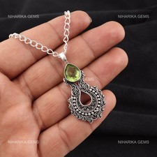 Naturel Péridot 925 Argent