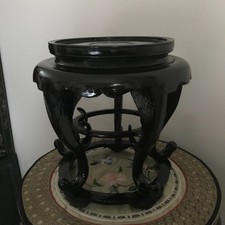 SOCLE SUPPORT BOIS CLOISONNE VASE POTICHE CHINE CHINOIS JAPONAIS ORIENT  N° 3