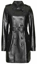 Manteau trench femme en cuir
