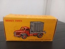 DINKY TOYS BOITE D'ORIGINE PLATEAU BERLIET AVEC CONTAINER N°34B MADE IN FRANCE 