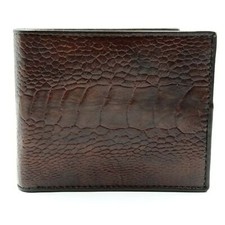 Nouveau portefeuille à deux volets en cuir de jambe d'autruche véritable...