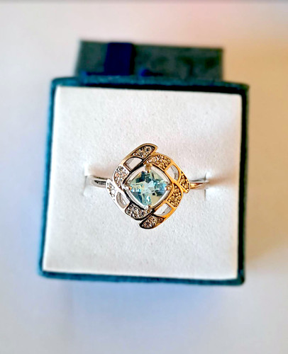 Bague topaze sky blue - , argent