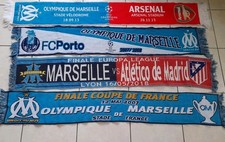 Lot écharpe OM OLYMPIQUE DE MARSEILLE coupe d'Europe arsenal, athletico Madrid..