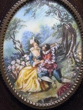 tableau huile miniature XIXeme