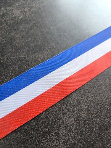 Ruban tricolore bleu blanc - bleu,