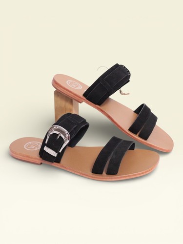 Mules cuir noir femme chic - mules,