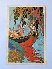 FANTAISIE ART DECO  ELEGANTE EN BATEAU DECOR EXOTIQUE OR