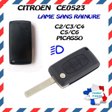 Coque clé plip 3 boutons (phare) pour Citroën C4-C5-C6-C8 picasso REF:CE0523