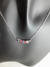 collier améthyste et cristaux Swarovski avec chaîne argent création unique