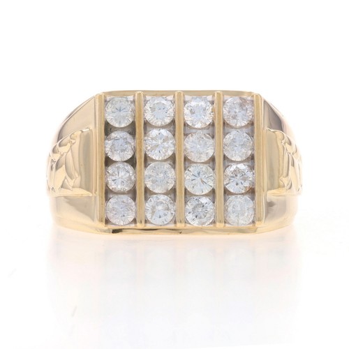 Jaune diamant homme bague - jaune,