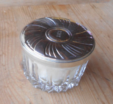 Poudrier en Cristal avec couvercle Argent - Complet   !