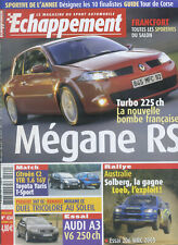 ECHAPPEMENT n°434 10/2003 MEGANE RS AUDI A3 V6 CITROEN C2 VTR YARIS T-SPORT
