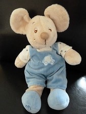99. DOUDOU PELUCHE POP ART CLASSIC SOURIS EDWARD saloppette bleu voiture NEUF*