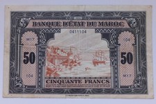 Billet 50 Francs Maroc