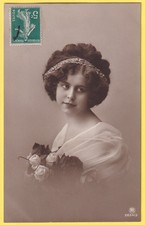 CP FANTAISIE FEMME Écrite vers 1910 par Sidonie à Catherine BERGER de ROUBAIX