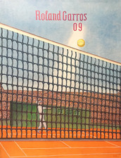 Klapheck Konrad affiche offset Roland Garros art abstrait abstract Tennis Sport