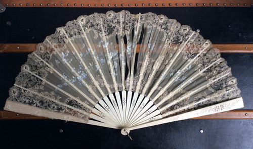 Eventail dentelle ancien 1900 - eventail,