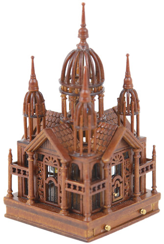 Maison poupées orné - maison, noyer