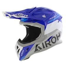 Casque Airoh Aviator Ace 2 MX Fury bleu brillant blanc gris