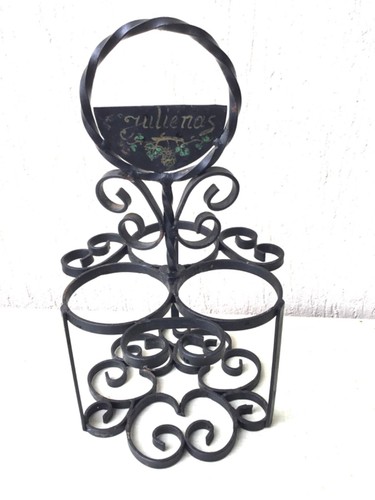 Porte bouteilles fer forgé - bouteilles, en