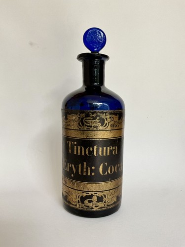 Antique cobalt apothecary - cobalt,