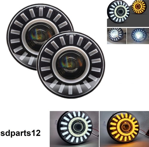 Phares avant led rond - phares, 32w