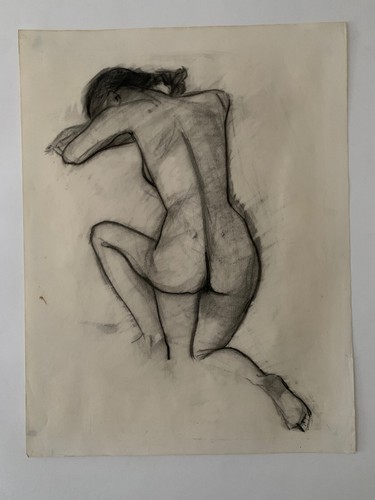 Fusain sur papier brun - papier, le