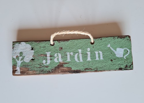 Panneau bois flotté - bois, "jardin"