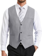 Gilet Costume Homme Gris Clair