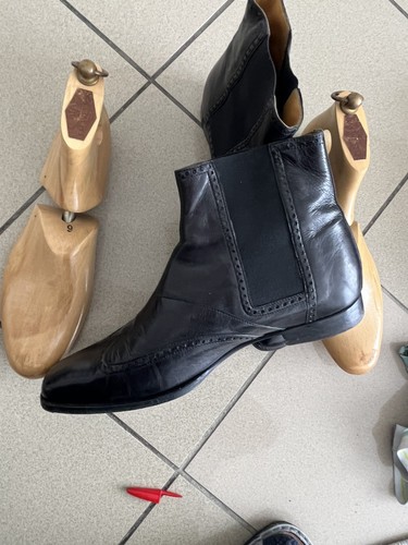 Hermes bottines cuir noir - hermes,