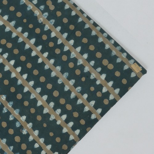 Tissu bleu artisanal - , coton