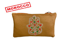 Porte feuille marocain artisanal en simili cuir / porte monnaie marocain
