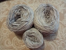 Lot de 3 Pelotes de Coton plat Gris Clair (225g)