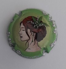 CAPSULE DE CHAMPAGNE MARINA D  N° 192 portrait de femme ctr vert