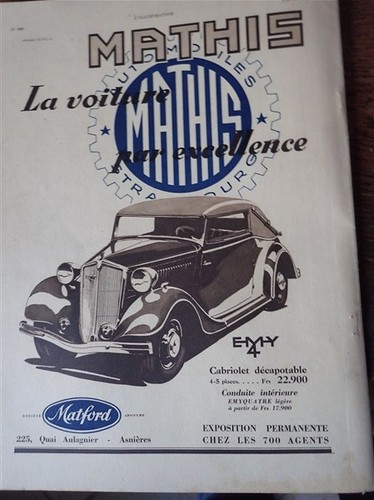 Automobile mathis amy4 matford - mathis,
