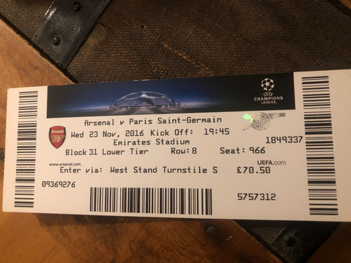 Ticket arsenal psg - ticket,