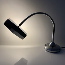 Lampe bureau métal chrome style industriel art deco no jielde gras