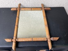 Ancien miroir cadre en bambou