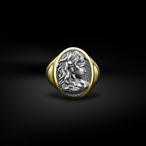 Bague chevalière homme - , en