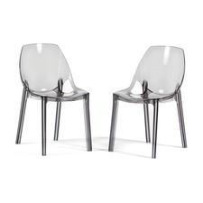 Ensemble 2/4 chaises de cuisine empilables en polycarbonate transparent...