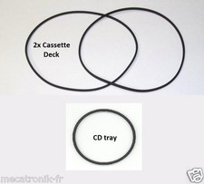 Kit Courroies CD + 2K7 pour mini chaine Sony FH-B77CD HCDH77 FHB66CD FHB70CD 