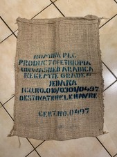 Grand sac à café en toile de jute - Bon état